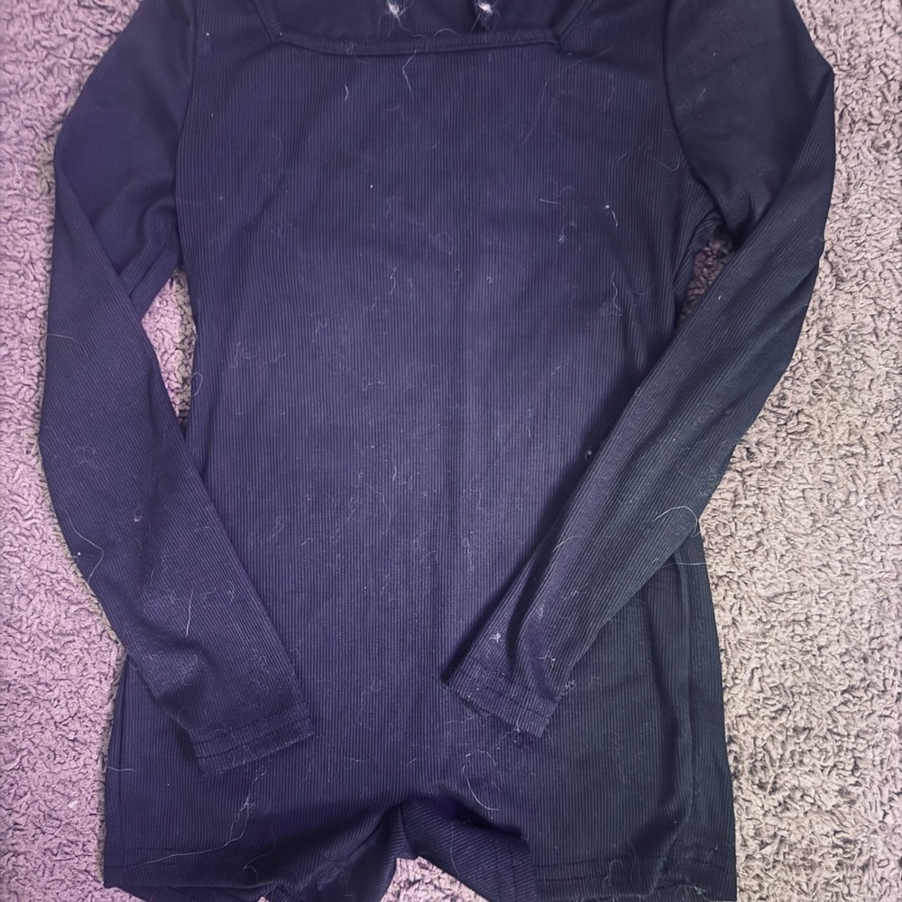 Girls Size Medium Black Long Sleeve Romper